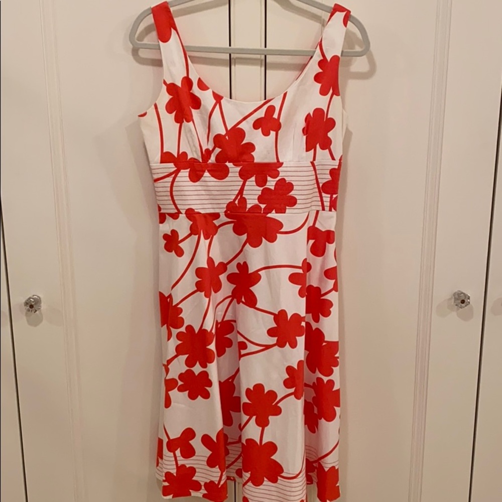 Red/Coral Floral Cocktail/Garden Dress